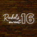 Custom Name Sweet 16 Neon Sign - Personalized Birthday Party Backdrop - NeonXpert