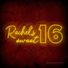 Custom Name Sweet 16 Neon Sign - Personalized Birthday Party Backdrop - NeonXpert