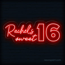 Custom Name Sweet 16 Neon Sign - Personalized Birthday Party Backdrop - NeonXpert