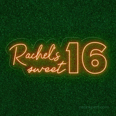 Custom Name Sweet 16 Neon Sign - Personalized Birthday Party Backdrop - NeonXpert