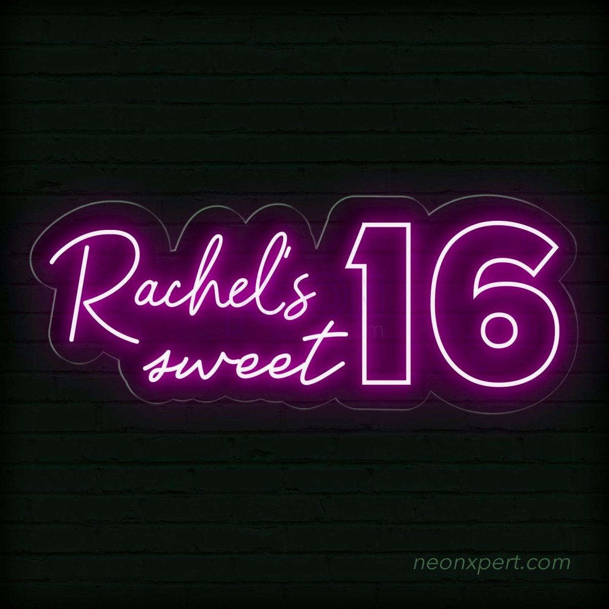 Custom Name Sweet 16 Neon Sign - Personalized Birthday Party Backdrop - NeonXpert