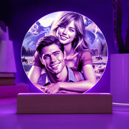 Custom Oil Painting LED Acrylic Plaque - Best Valentine's Gift - NeonXpert