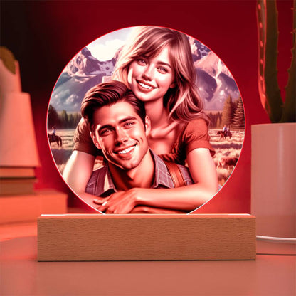 Custom Oil Painting LED Acrylic Plaque - Best Valentine's Gift - NeonXpert