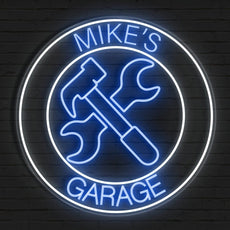 Custom Papa's Garage Neon Sign - Dad, Grandpa Gift - NeonXpert