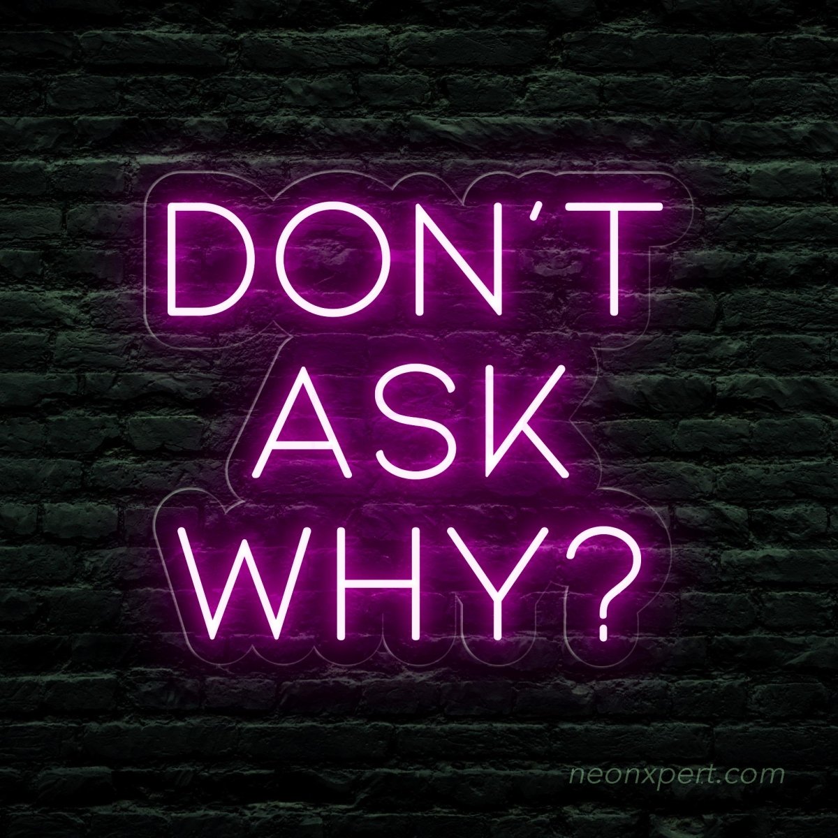 Don't Ask Why Neon Sign - Add Mystery to Your Party - NeonXpert