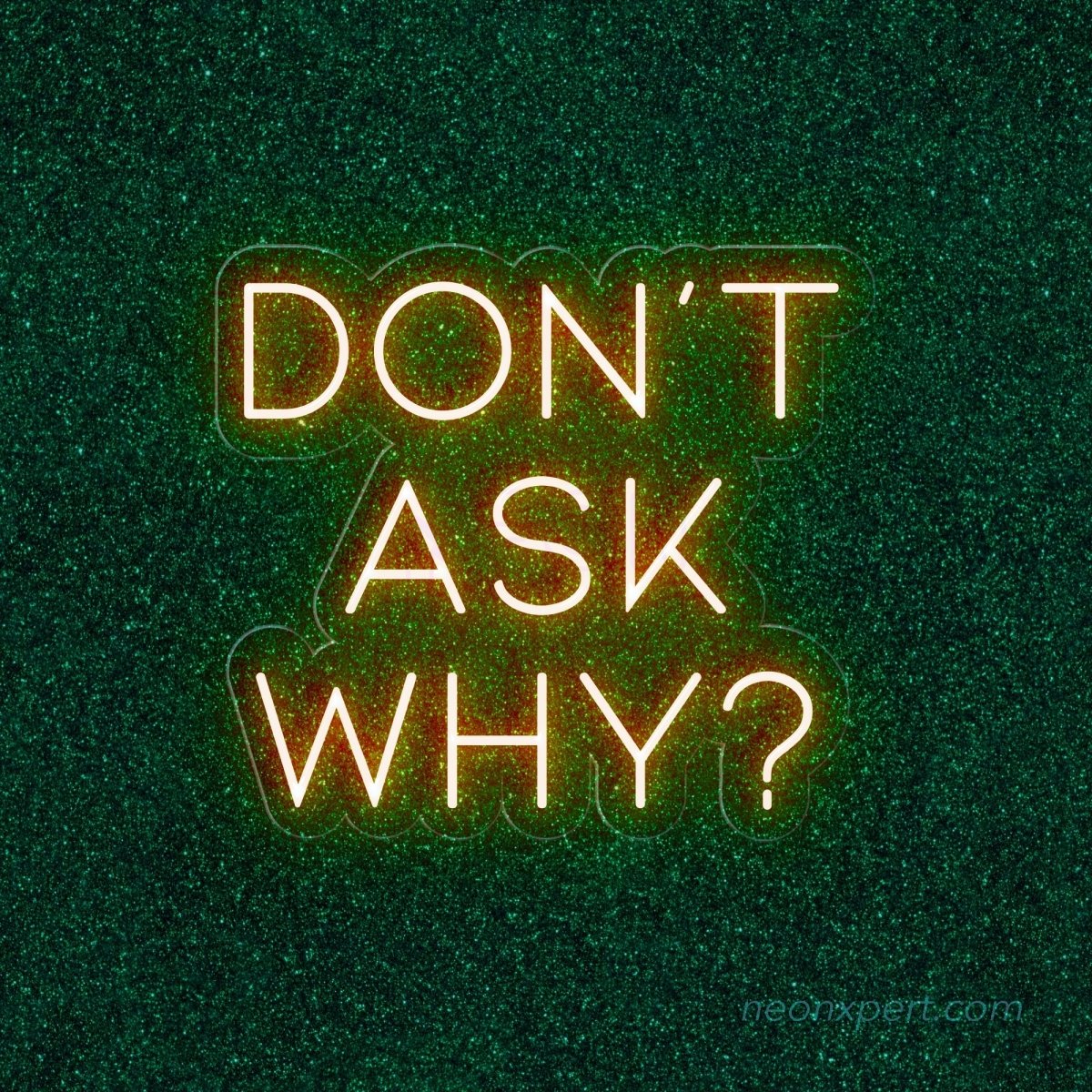 Don't Ask Why Neon Sign - Add Mystery to Your Party - NeonXpert