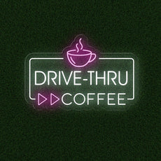 Drive Thru Coffee Neon Sign | LED Lighted Station Sign for Cafes - NEONXPERT