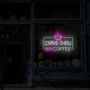Drive Thru Coffee Neon Sign | LED Lighted Station Sign for Cafes - NEONXPERT