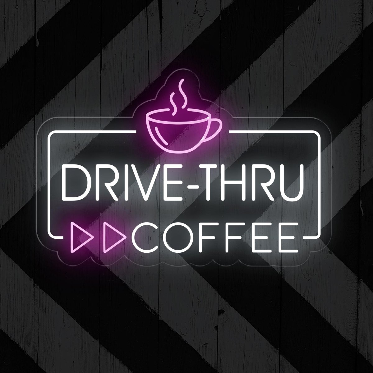 Drive Thru Coffee Neon Sign | LED Lighted Station Sign for Cafes - NEONXPERT