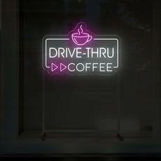 Drive Thru Coffee Neon Sign | LED Lighted Station Sign for Cafes - NEONXPERT