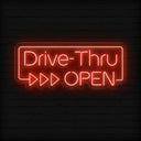 Drive Thru Open Neon Sign | LED Business Signage - NEONXPERT