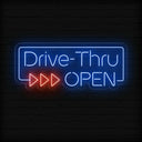 Drive Thru Open Neon Sign | LED Business Signage - NEONXPERT