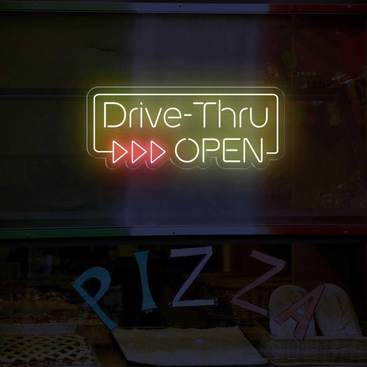Drive Thru Open Neon Sign | LED Business Signage - NEONXPERT