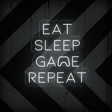 Eat Sleep Game Repeat Neon Sign - Essential Game Room Decor - NEONXPERT