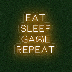 Eat Sleep Game Repeat Neon Sign - Essential Game Room Decor - NEONXPERT