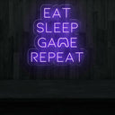 Eat Sleep Game Repeat Neon Sign - Essential Game Room Decor - NEONXPERT