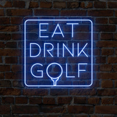 Elevate Your Man Cave with Eat Drink Golf - Golf Neon Sign - NEONXPERT