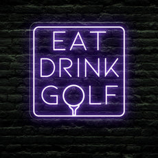 Elevate Your Man Cave with Eat Drink Golf - Golf Neon Sign - NEONXPERT