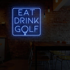 Elevate Your Man Cave with Eat Drink Golf - Golf Neon Sign - NEONXPERT