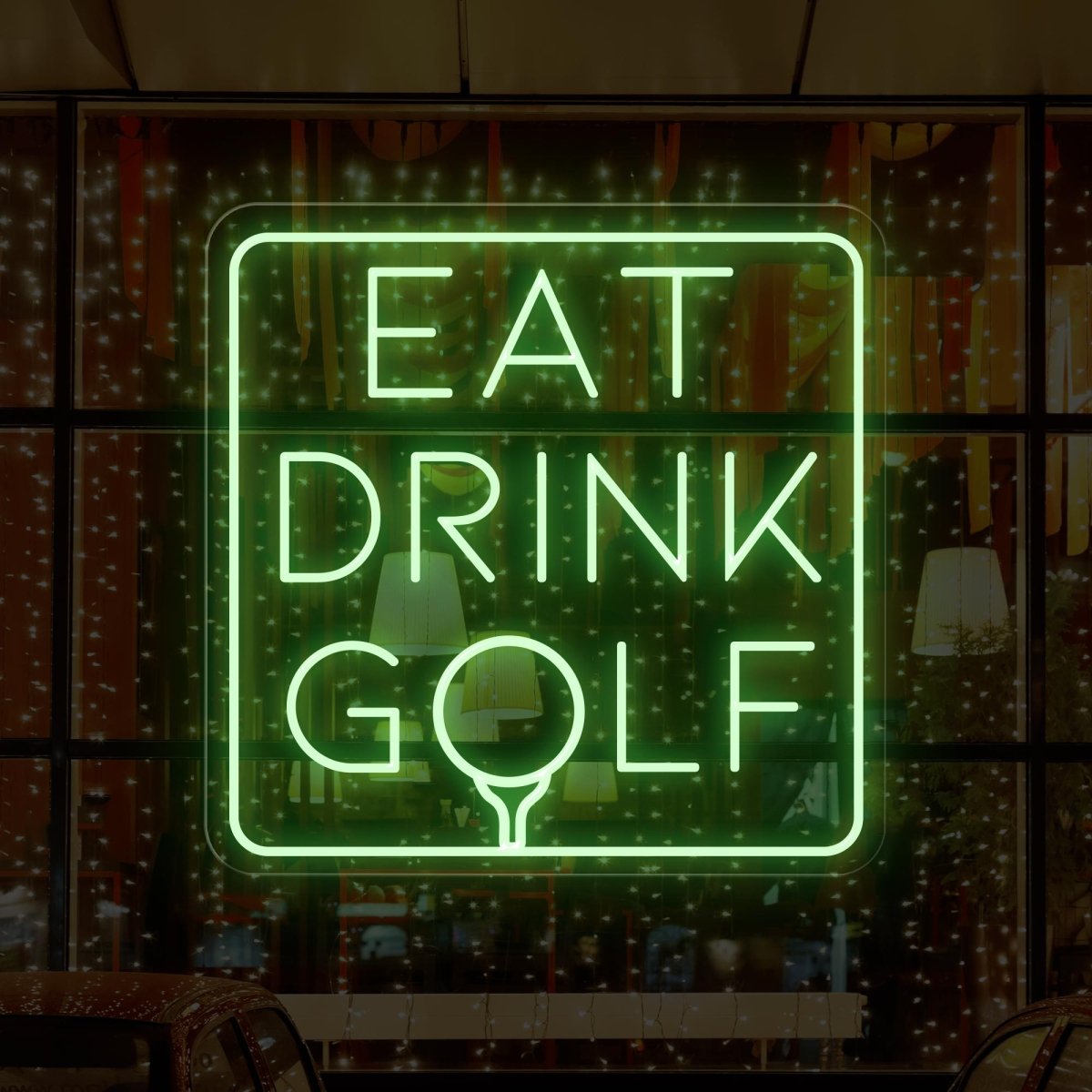 Elevate Your Man Cave with Eat Drink Golf - Golf Neon Sign - NEONXPERT