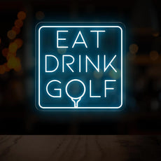 Elevate Your Man Cave with Eat Drink Golf - Golf Neon Sign - NEONXPERT