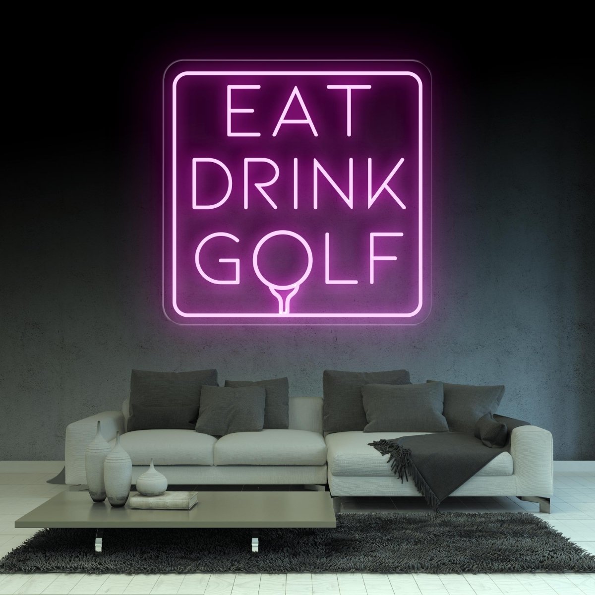 Elevate Your Man Cave with Eat Drink Golf - Golf Neon Sign - NEONXPERT