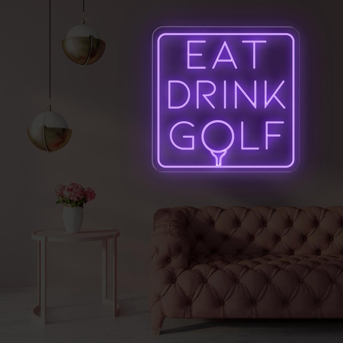 Elevate Your Man Cave with Eat Drink Golf - Golf Neon Sign - NEONXPERT