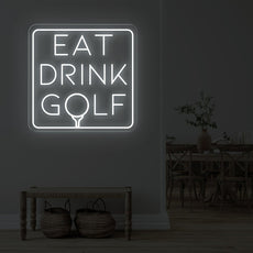 Elevate Your Man Cave with Eat Drink Golf - Golf Neon Sign - NEONXPERT