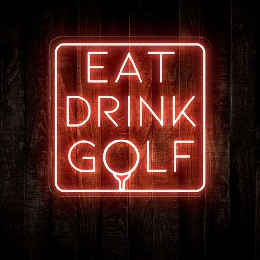 Elevate Your Man Cave with Eat Drink Golf - Golf Neon Sign - NEONXPERT