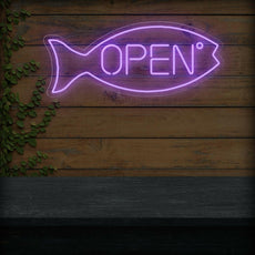 Fish Neon Sign Open | LED Light for Aquatic Charm - NEONXPERT