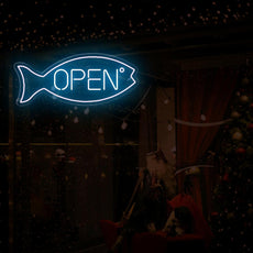 Fish Neon Sign Open | LED Light for Aquatic Charm - NEONXPERT