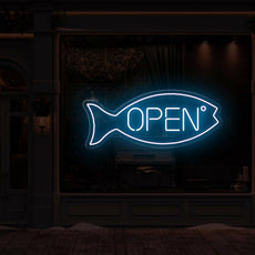 Fish Neon Sign Open | LED Light for Aquatic Charm - NEONXPERT