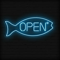 Fish Neon Sign Open | LED Light for Aquatic Charm - NEONXPERT