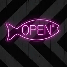 Fish Neon Sign Open | LED Light for Aquatic Charm - NEONXPERT