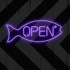 Fish Neon Sign Open | LED Light for Aquatic Charm - NEONXPERT