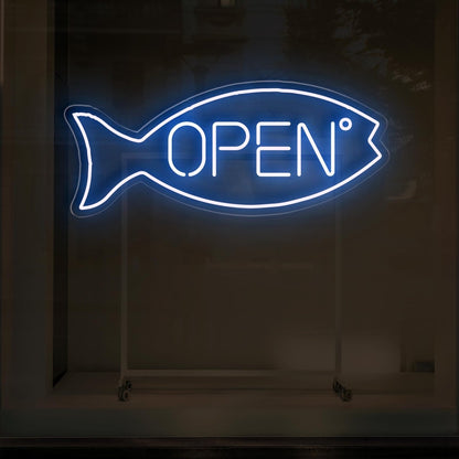 Fish Neon Sign Open | LED Light for Aquatic Charm - NEONXPERT