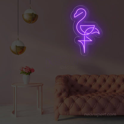Flamingo Glass Neon Sign - LED Light up sign - NeonXpert