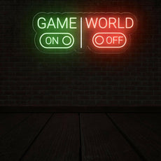 Game On World Off – Game Room Led Light Decor - NEONXPERT