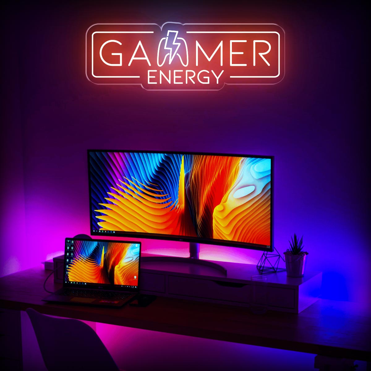 Gamer Energy LED Neon Sign: Brighten Up Your Gaming Room - NEONXPERT