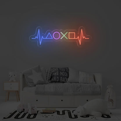 Gamer Heartbeat Neon Sign – Unique Game Room Decor - NEONXPERT