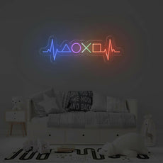 Gamer Heartbeat Neon Sign – Unique Game Room Decor - NEONXPERT