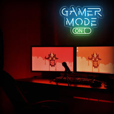 Gamer Mode On LED Neon Sign | Gaming Room Lights Decor - NEONXPERT