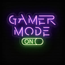 Gamer Mode On LED Neon Sign | Gaming Room Lights Decor - NEONXPERT