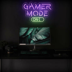 Gamer Mode On LED Neon Sign | Gaming Room Lights Decor - NEONXPERT