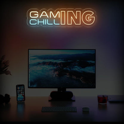 GAMING CHILLING - Game Room Neon Sign - LED Light Decor - NEONXPERT