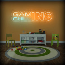 GAMING CHILLING - Game Room Neon Sign - LED Light Decor - NEONXPERT