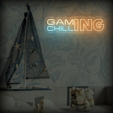 GAMING CHILLING - Game Room Neon Sign - LED Light Decor - NEONXPERT