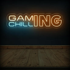 GAMING CHILLING - Game Room Neon Sign - LED Light Decor - NEONXPERT