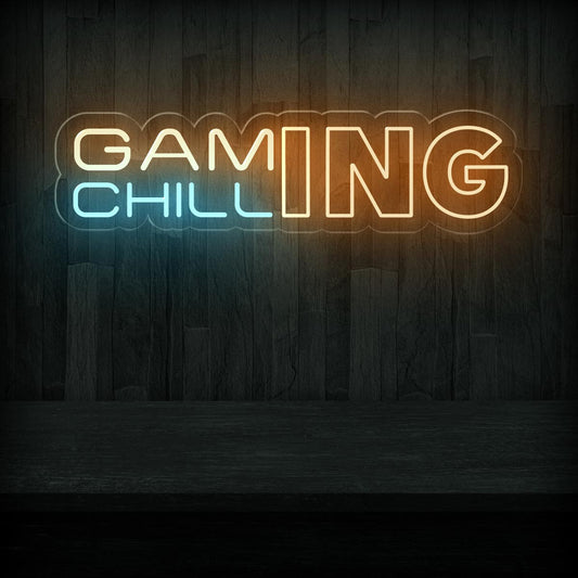 GAMING CHILLING - Game Room Neon Sign - LED Light Decor - NEONXPERT