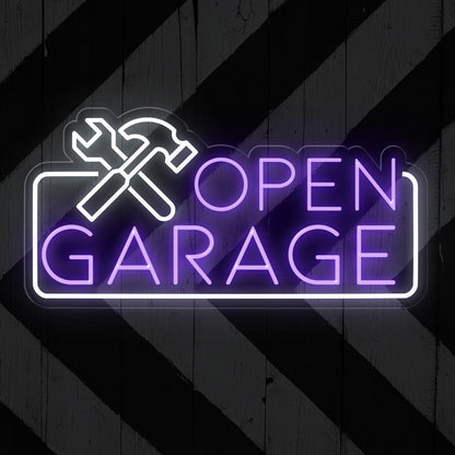 Garage Open Neon Sign: Light Up Your Garage Entry - NEONXPERT